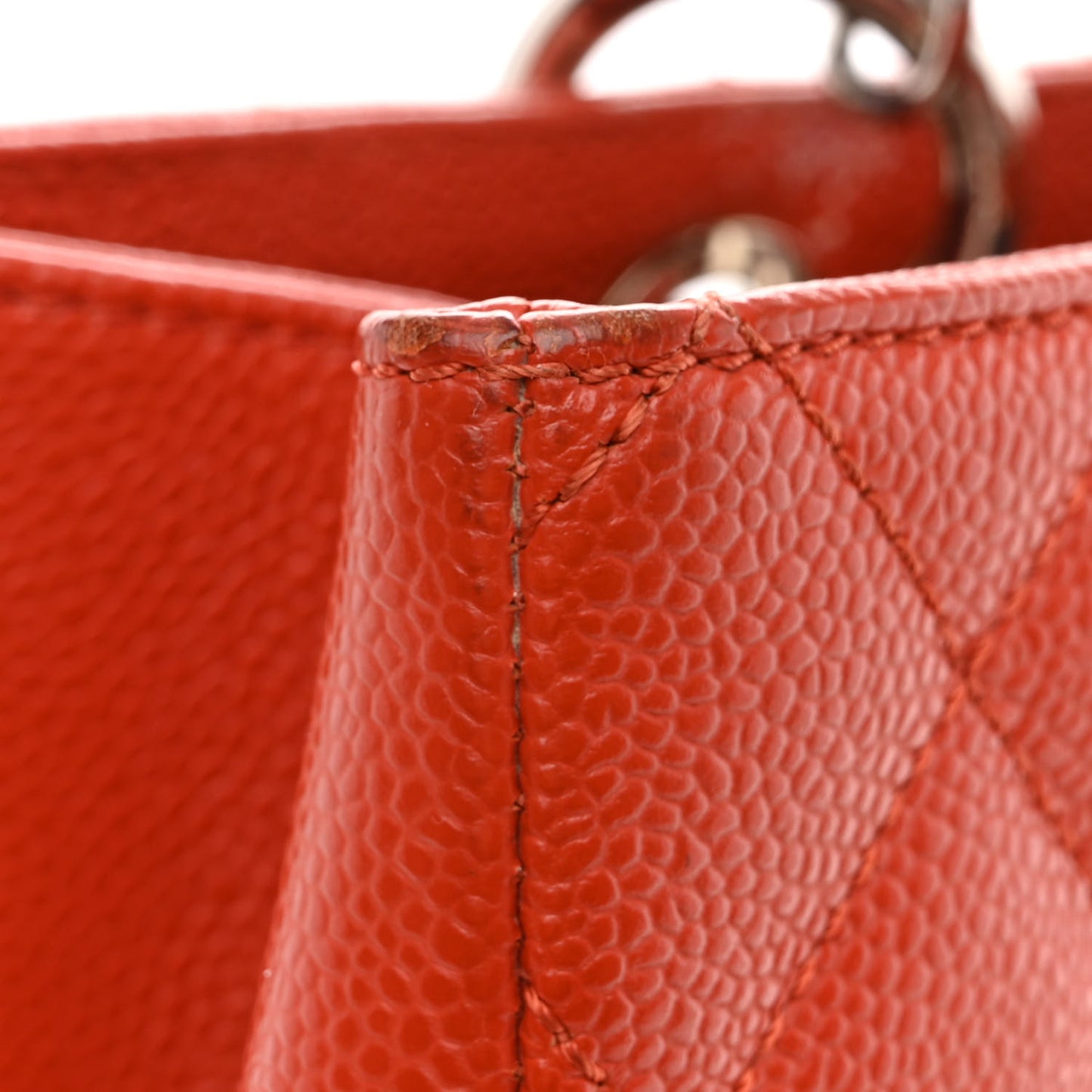 Caviar Quilted Grand Shopping Tote GST Orange