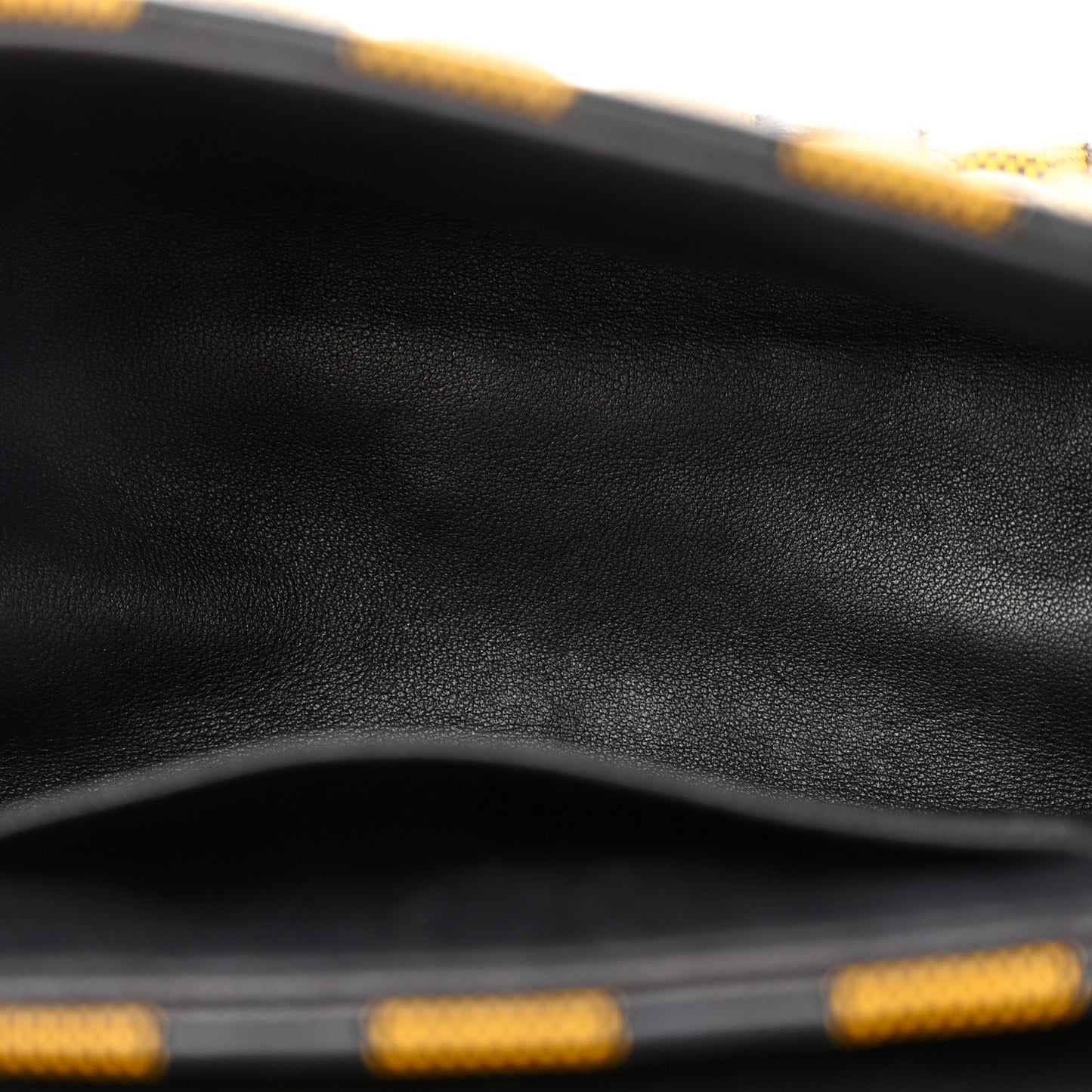 Calfskin Damier Twist Shoulder Bag BB Black Yellow