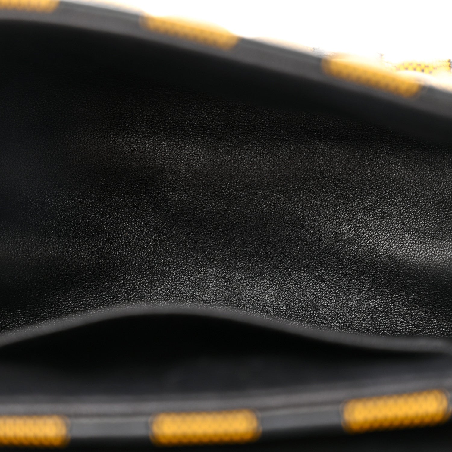 Louis Vuitton Calfskin Damier Twist Shoulder Bag BB Black Yellow 5 of 11