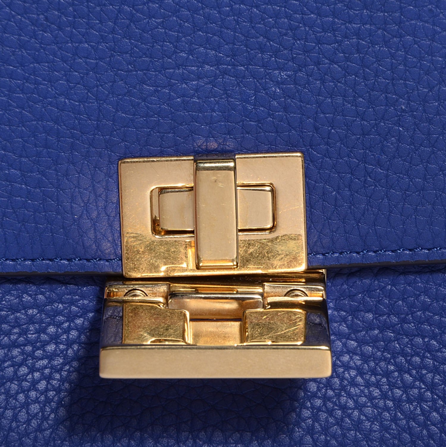 Celine Drummed Calfskin Suede Small Trapeze Indigo 10 of 10