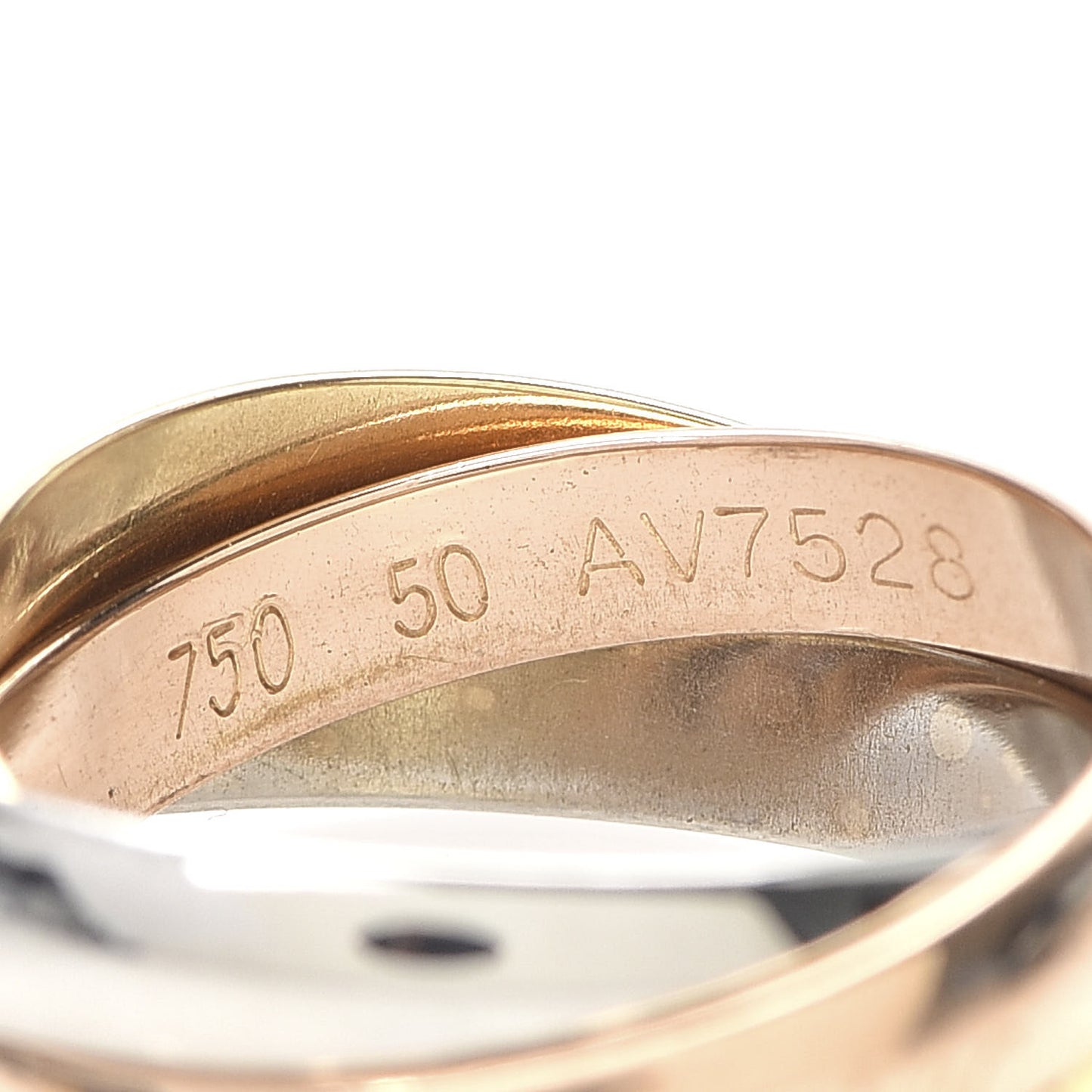 18K Pink Yellow White Gold Classic Les Must De Trinity Ring 50 5.25