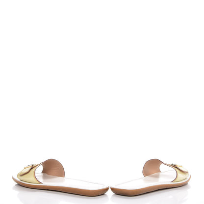 Louis Vuitton Patent Slide Sandal 37 Ivory 5 of 13