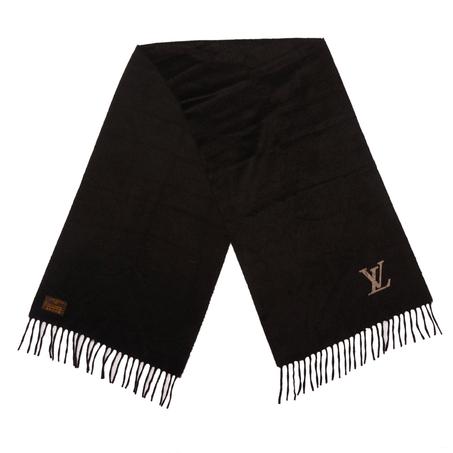 Louis Vuitton Cashmere Jhelam Muffler Scarf Black 1 of 4