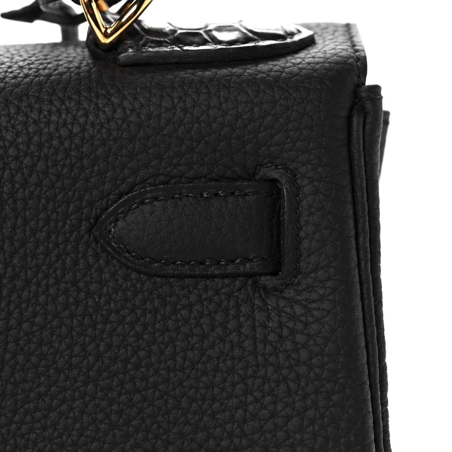 Togo Matte Alligator Kelly Retourne Touch 28 Black