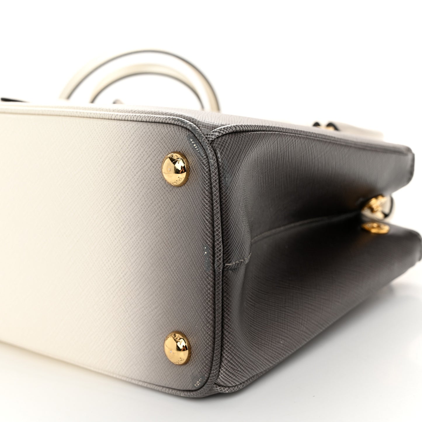Saffiano Lux Ombre Small Galleria Double Zip Tote Gradient White