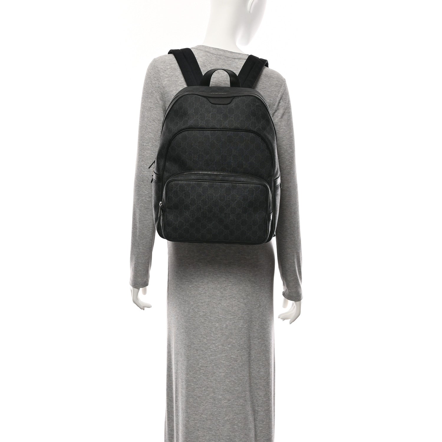 Gucci GG Supreme Monogram Medium Day Backpack Grey Black 2 of 10