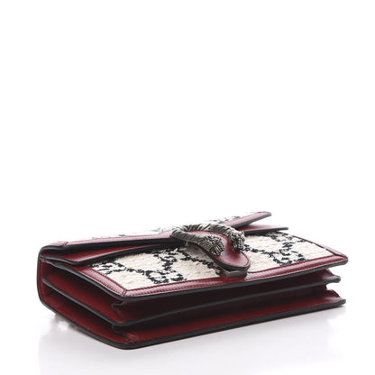 Gucci Tweed GG Monogram Small Dionysus Shoulder Bag White Black Romantic Cherry 4 of 10