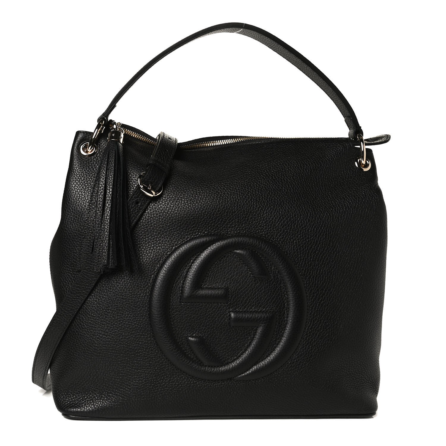 Gucci Pebbled Calfskin Large Soho Hobo Black 1 of 13