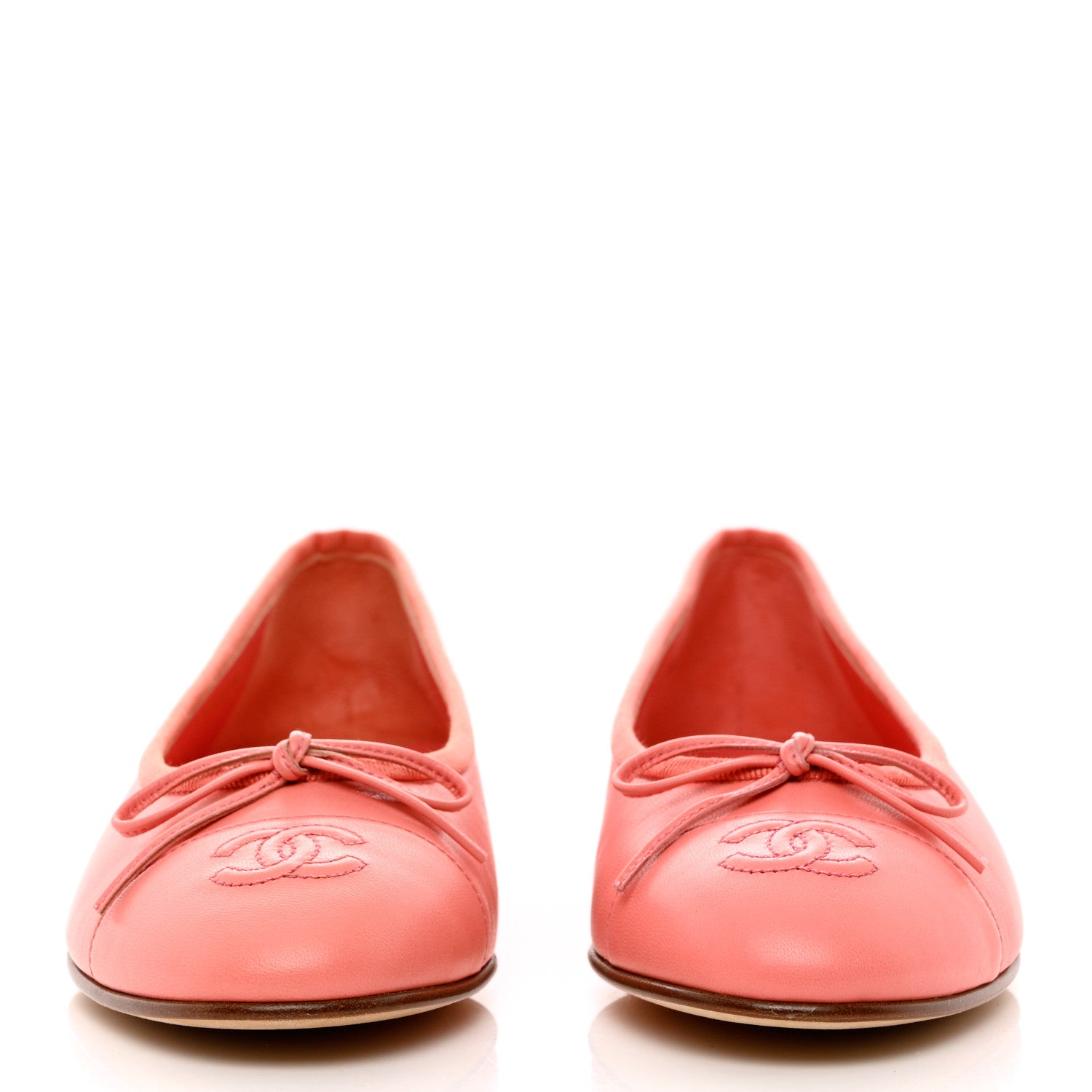Chanel Goatskin Cap Toe CC Ballerina Flats 37 Pink 2 of 11