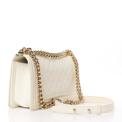 Chanel Caviar Quilted Medium Boy Flap White 3 of 12