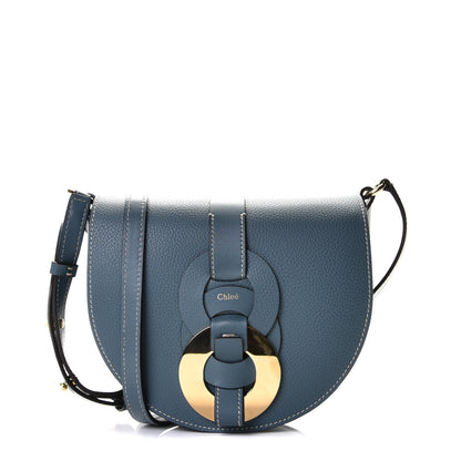 Chloe Grained Calfskin Small Darryl Saddle Crossbody Bag Mirage Blue 1 of 10