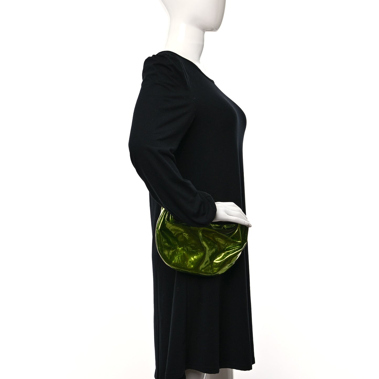Metallic Crushed Calfskin Mini Jodie Chlorophyll