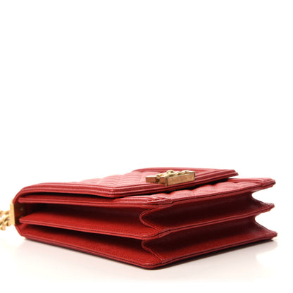 Chanel Caviar Quilted North South Boy Flap Red 5 of 11