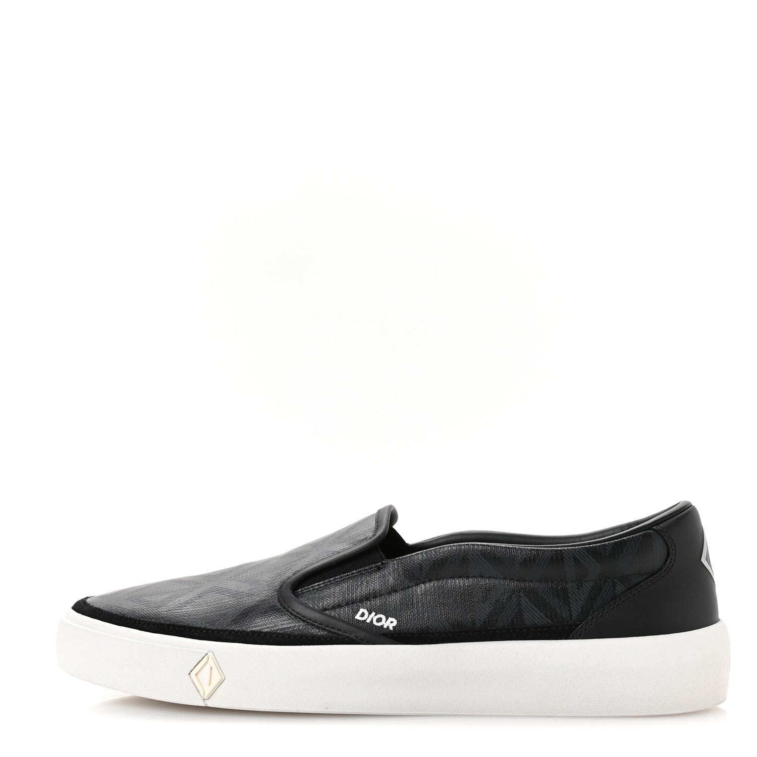 Christian Dior Canvas CD Diamond Mens Slip On Sneakers 45 Black 1 of 10
