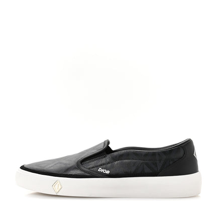 Christian Dior Canvas CD Diamond Mens Slip On Sneakers 45 Black 1 of 10