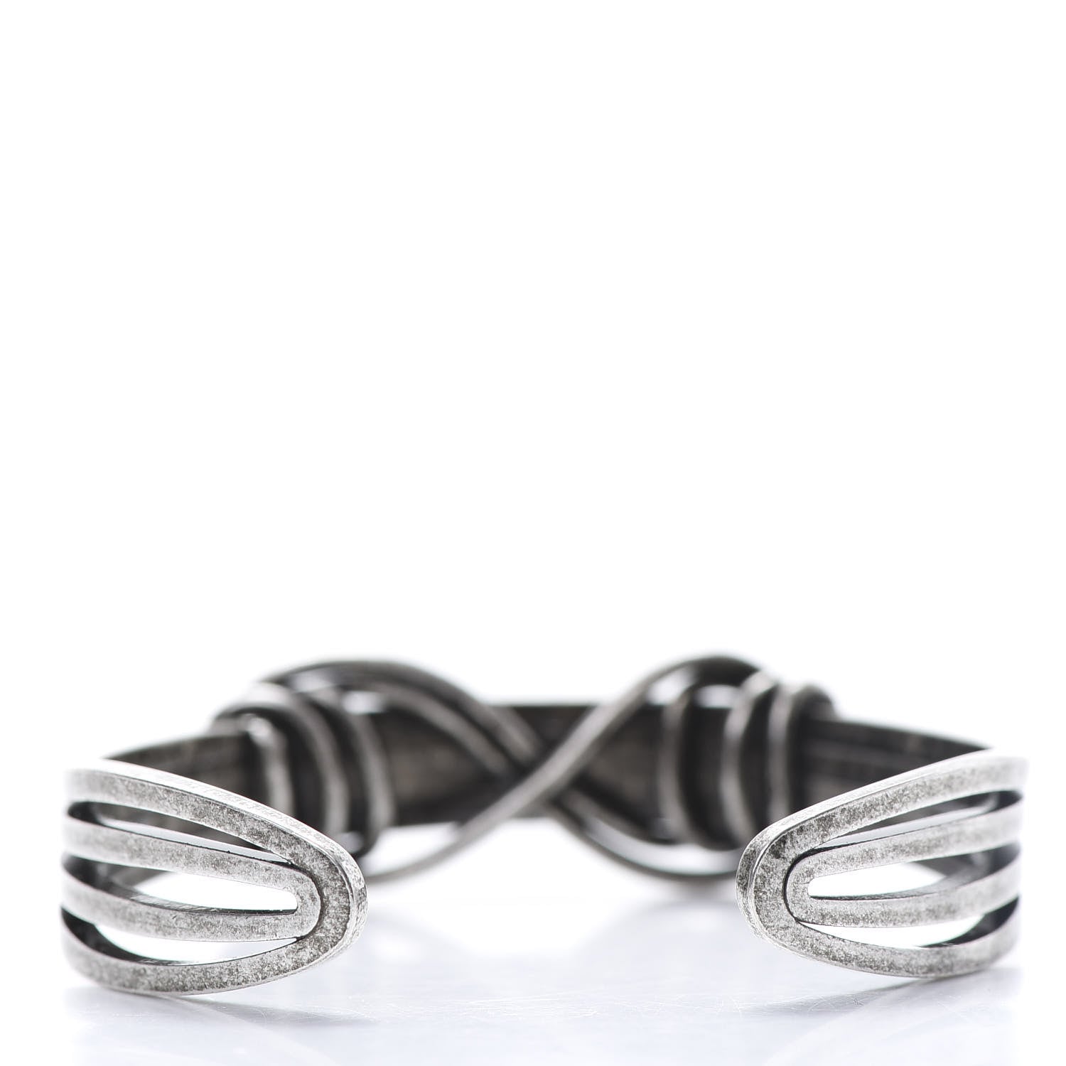 Saint Laurent Brass Knot Cuff Silver 3 of 4