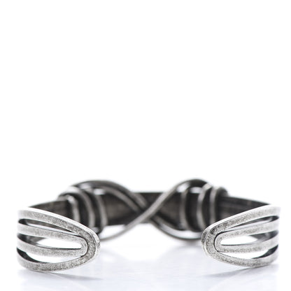 Saint Laurent Brass Knot Cuff Silver 3 of 4