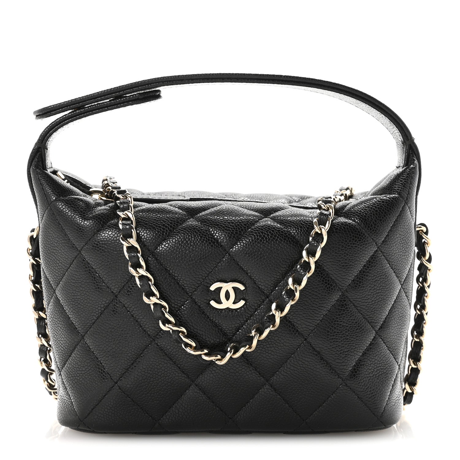 Chanel Caviar Quilted Hobo Clutch With Chain Black 1 of 9