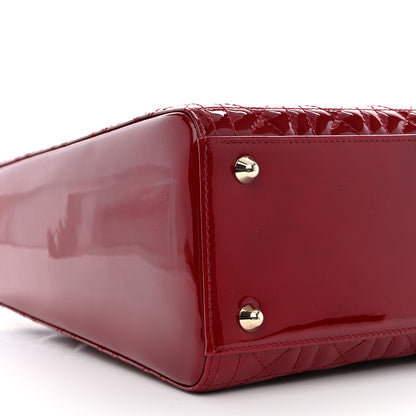 Christian Dior CHRISTIAN DIOR Patent Cannage Large Lady Dior Red 9 of 11
