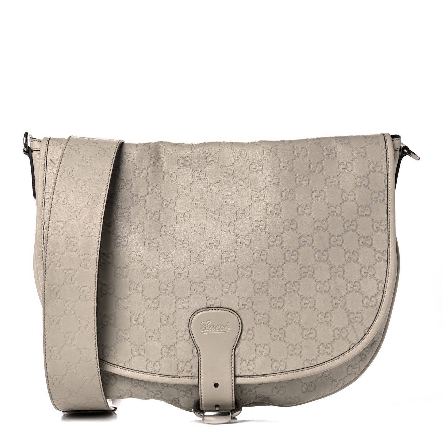 Guccissima Flap Messenger Bag Ivory