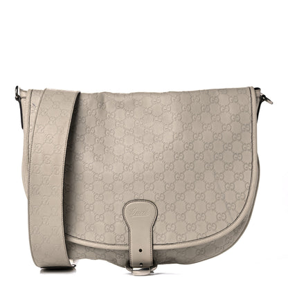 Gucci Guccissima Flap Messenger Bag Ivory 1 of 23