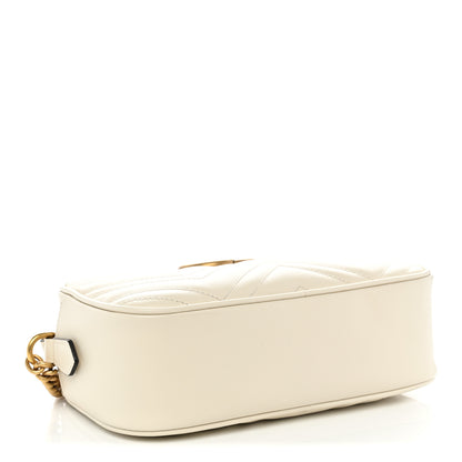 Gucci Calfskin Matelasse Small GG Marmont Chain Shoulder Bag White 4 of 11