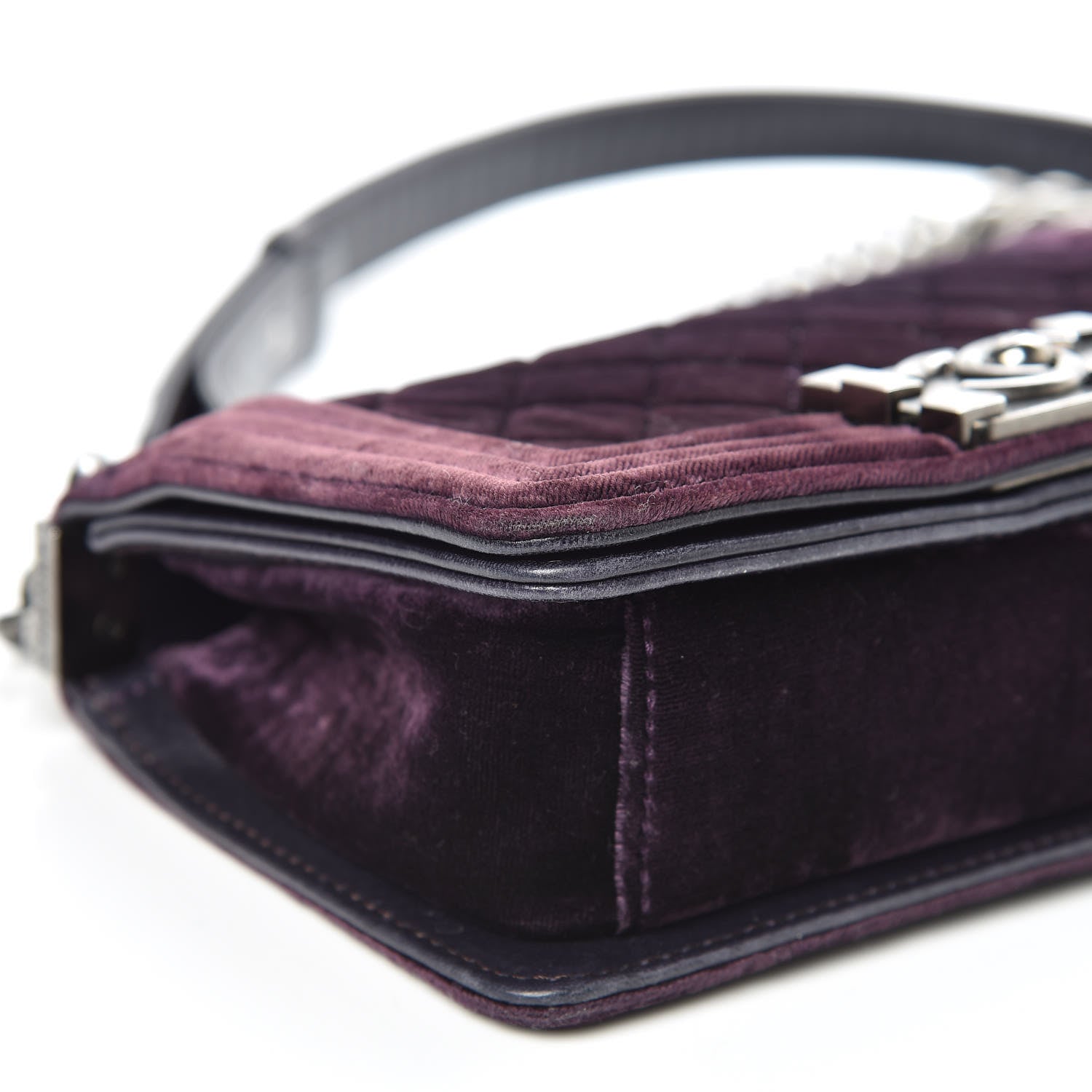 Chanel Velvet Quilted Small Boy Flap Purple 8 of 13
