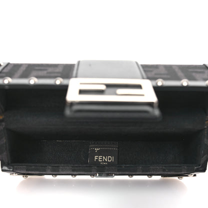 Fendi Recycled Fabric Jacquard Vitello Astro FF 1974 Mini Baguette Trunk Asfalto Black 5 of 9