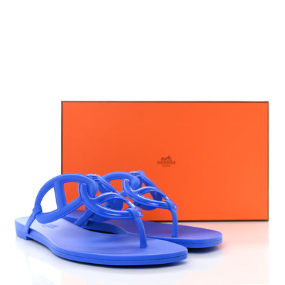 Hermes Rubber Womens Egerie Sandals 39 Bleu Outremer 9 of 9