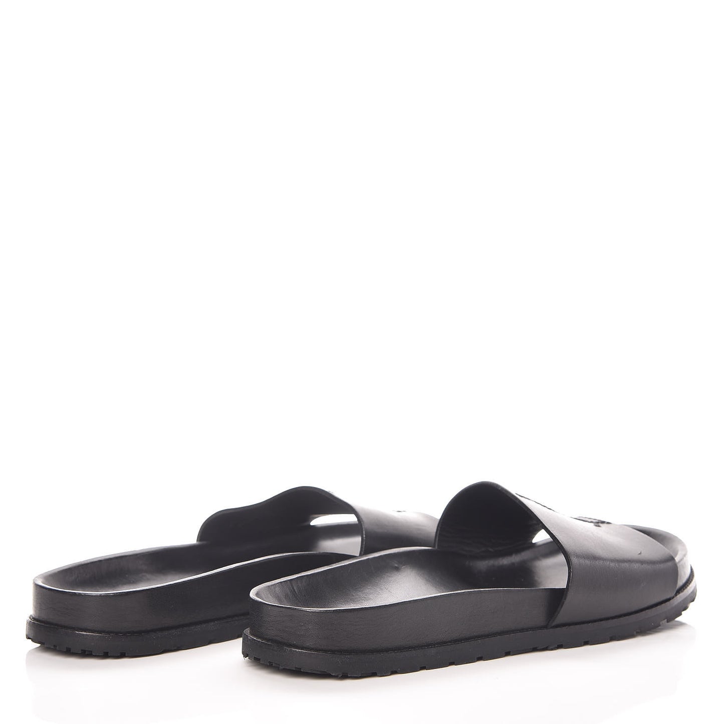 Calfskin Monogram Jimmy Joan Slide Sandals 41 Black