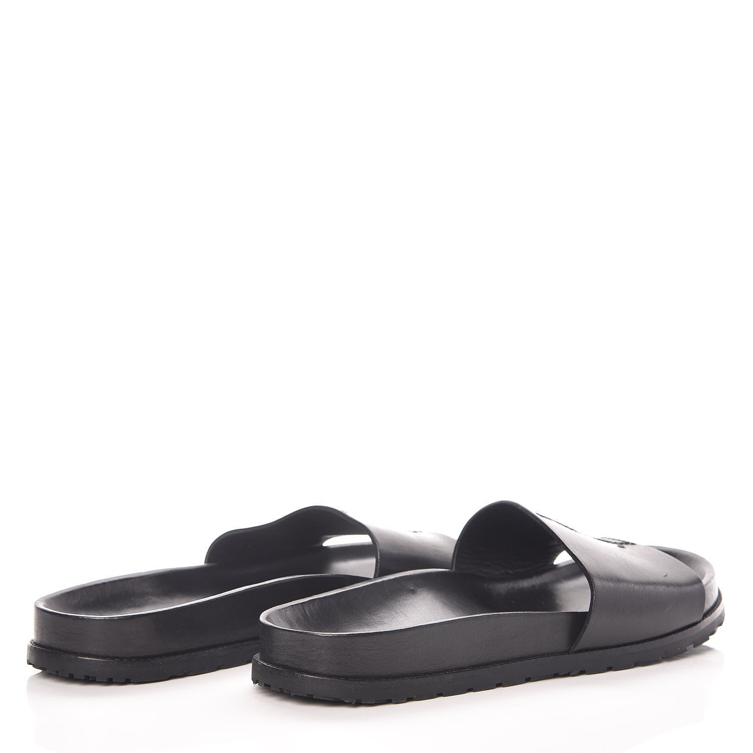 Saint Laurent Calfskin Monogram Jimmy Joan Slide Sandals 41 Black 4 of 9