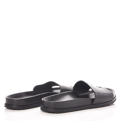 Saint Laurent Calfskin Monogram Jimmy Joan Slide Sandals 41 Black 4 of 9