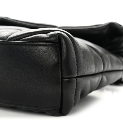 Saint Laurent Lambskin Quilted Toy Loulou Puffer Monogram Monochrome Chain Satchel Black 9 of 9