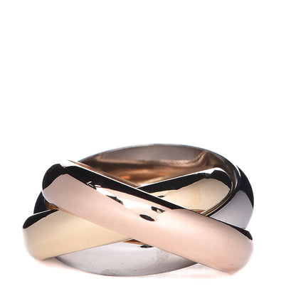 Cartier 18K Pink Yellow White Gold Large Trinity Ring 50 5.25 1 of 5