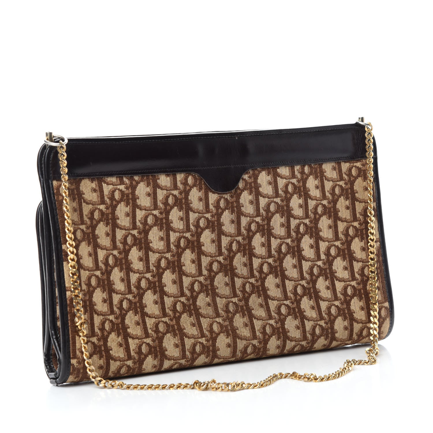 Christian Dior Monogram Chain Clutch Brown 3 of 14