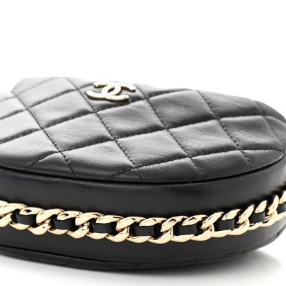 Chanel Lambskin Quilted Chain Around Pouch Black 10 of 10
