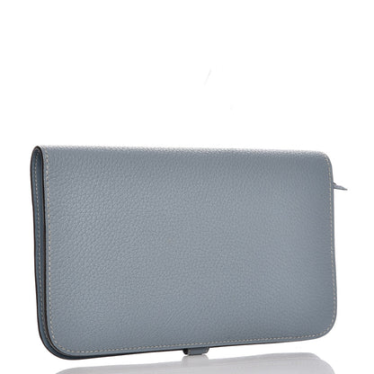 Hermes Togo Dogon Duo Wallet Bleu Lin 3 of 9