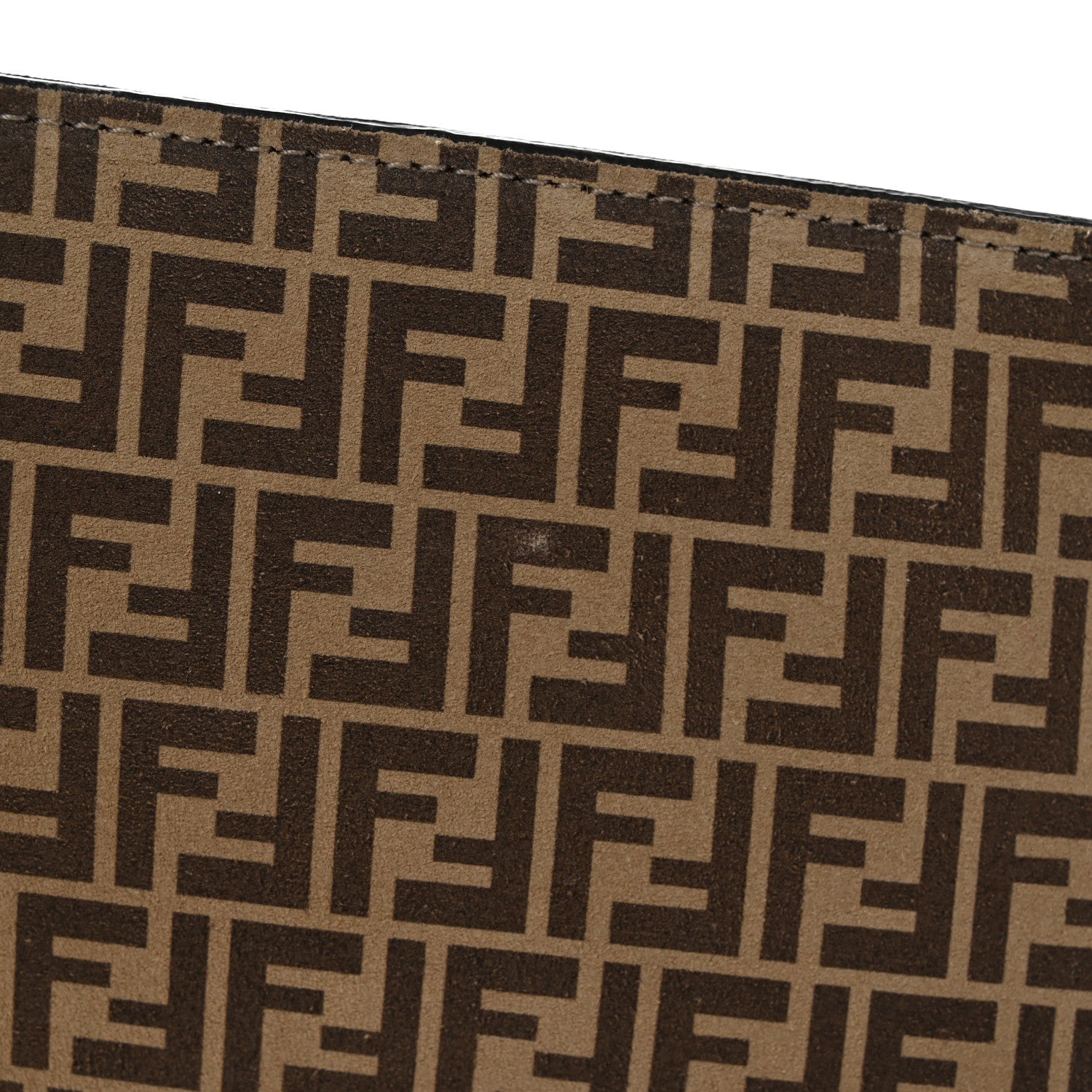 Fendi Suede Vitello Grace Micro FF Large Flat Pouch Nude Spring Maya 9 of 9