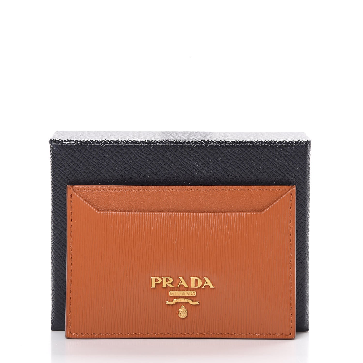 Prada Vitello Move Metal Card Case Papaya 7 of 7