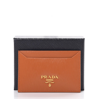 Prada Vitello Move Metal Card Case Papaya 7 of 7