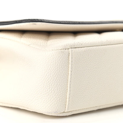 Chanel Caviar Quilted Medium CC Filigree Flap White Black 7 of 12