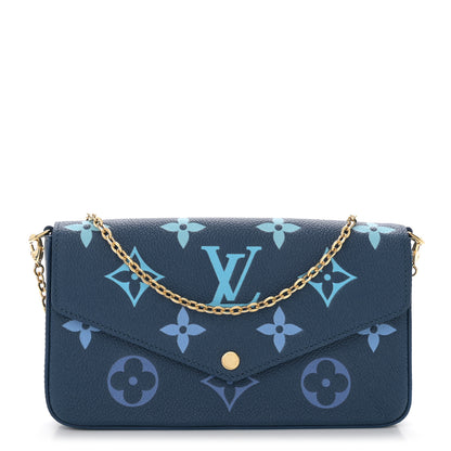Louis Vuitton Empreinte Monogram Giant Felicie Pochette Chain Wallet Gradient Blue 1 of 10