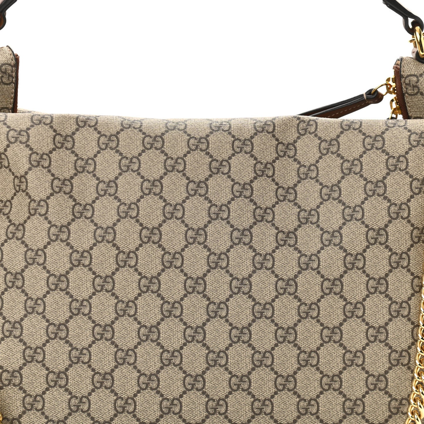 GG Supreme Monogram Large Linea A Hobo Light Brown