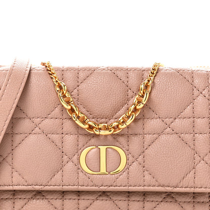 Christian Dior Supple Calfskin Cannage Caro Pouch with Chain Rose Des Vents 7 of 9