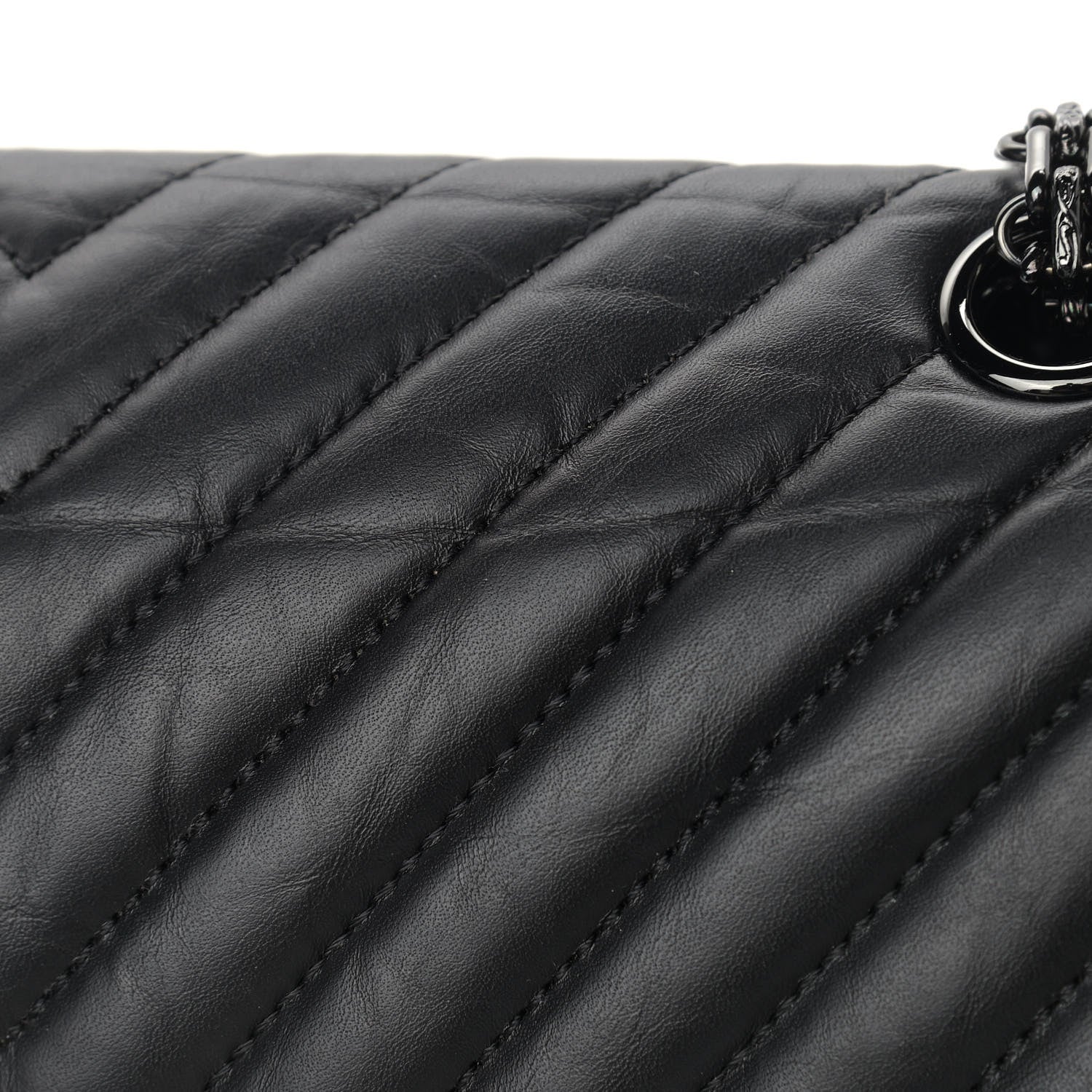 Chanel Aged Calfskin Chevron Quilted 2.55 Reissue 225 Flap So Black 12 of 13