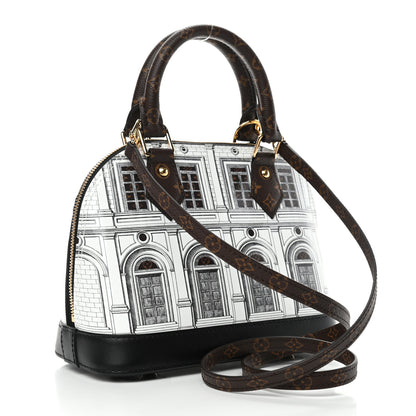 Louis Vuitton X FORNASETTI Calfskin Architettura Alma BB Black White 2 of 3