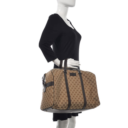 Gucci Monogram Dollar Calfskin Boston Duffle Bag Beige Ebony Testa di Moro Marrone Scuro 3 of 8