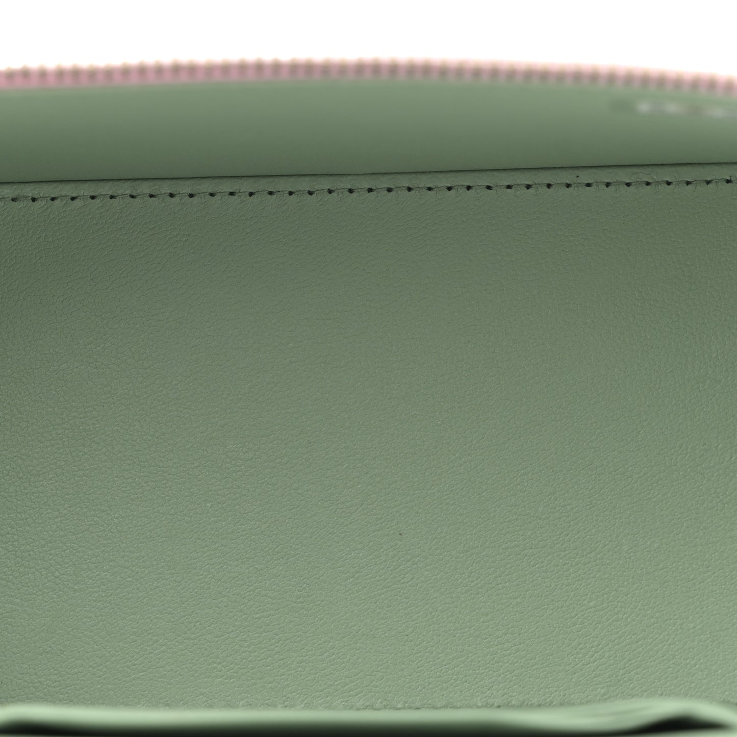 Lambskin Quilted Small Top Handle Vanity Case With Chain Lilac Light Green
