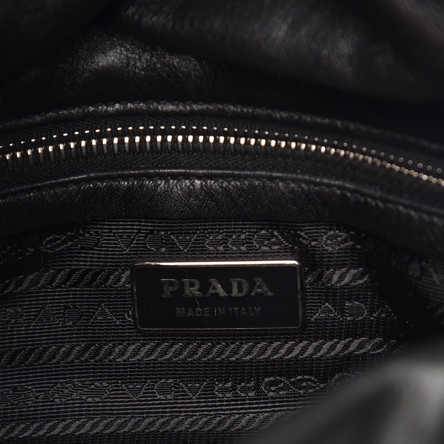 Prada Tessuto Nylon Vitello Shoulder Bag Black 6 of 9