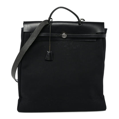 Hermes Toile Vache Calfskin Herbag 39 MM Black 1 of 10
